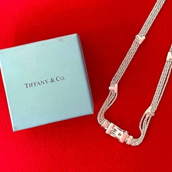 Tiffany & Co. 18KYG & SS Twist Rope Chain Necklace 24  Tiffany & Co T Rope Belt Necklace Silver 925 Necklace Pendant Men